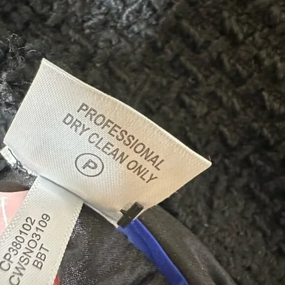 Calvin Klein Wool Knit Pea Coat Belt Warm Pockets Collar size 12p - Picture 12 of 12